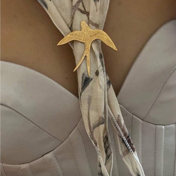 Gold Bird Brooch Q 596 - Picture 1 of 5